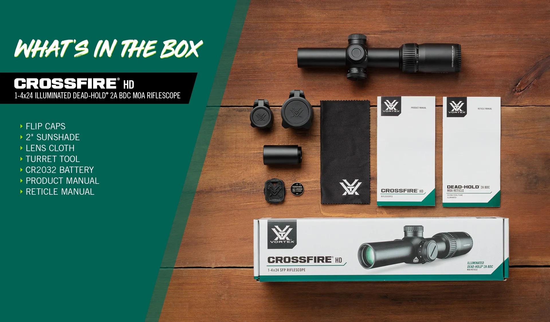 Vortex Optics Crossfire HD 1-4x24 Scope & Sport Cantilever Offset Mount BUNDLE